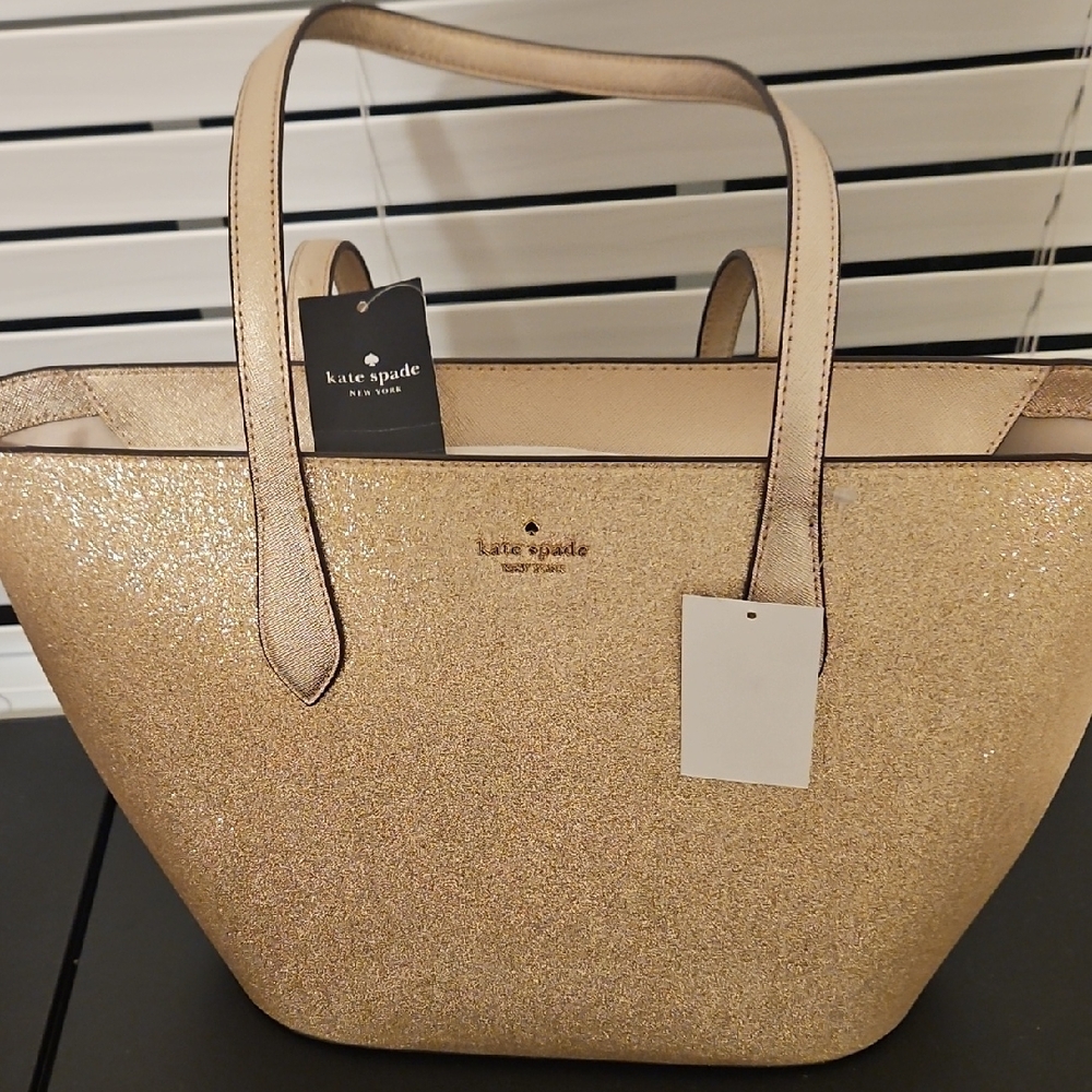 NWT- Kate Spade Glitter Gold Tote